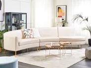 Halbrundes Sofa 4-Sitzer MOSS Samtstoff Hellbeige_851350
