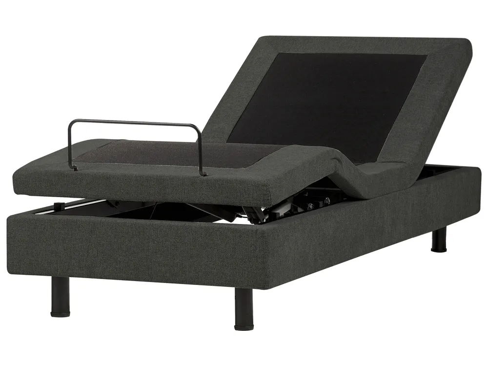 Verstellbares Bett ohne Kopfteil Stoff DUKE II 90 x 200 cm Dunkelgrau