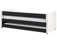 Ausziehbett Samtstoff CHAVONNE 90 x 200 cm Cremeweiß_1069382