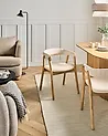 Esszimmerstuhl 2er Set MYLO Stoff Hellbraun / Cremeweiß