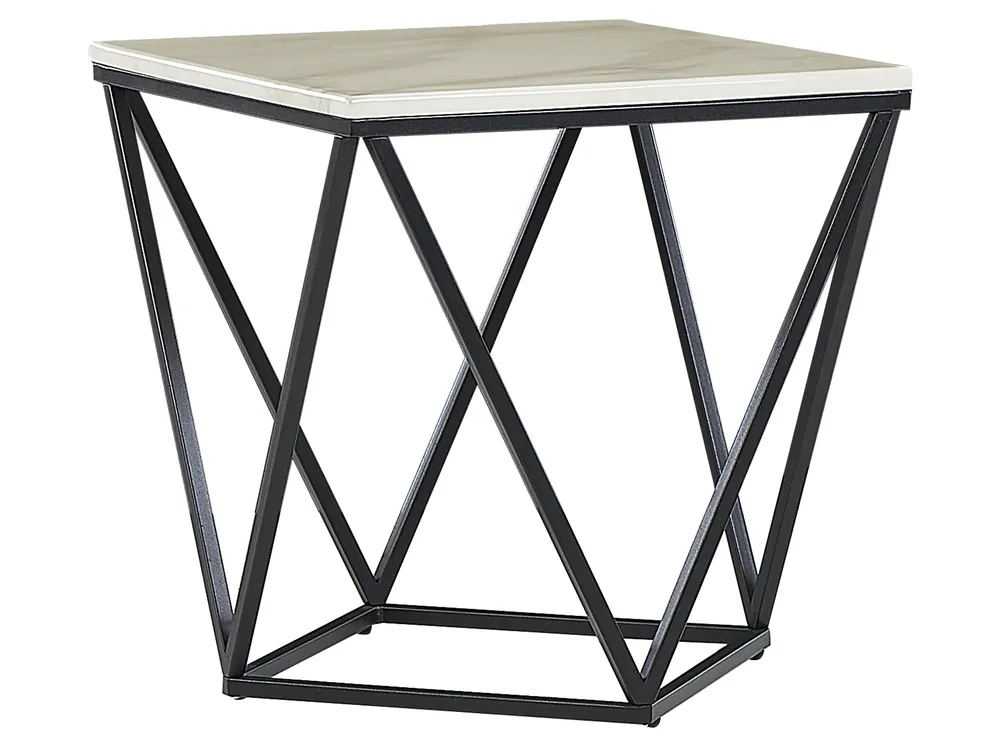 Beistelltisch MALIBU Marmor Optik / Schwarz