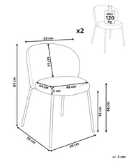 Esszimmerstuhl 2er Set MILES Cord Hellblau_962605