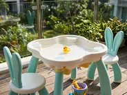 Kids Table with Chairs BUNYAN White/ Blue_1124337