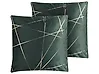 Dekokissen 2er Set PINUS 45 x 45 cm Samtstoff Dunkelgrün Geometrisches Muster