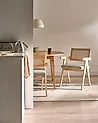 Esszimmerstuhl 2er Set AVA Holz Hellbraun / Taupe