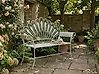 Gartenbank PAVIA 146 cm Metall Cremeweiß