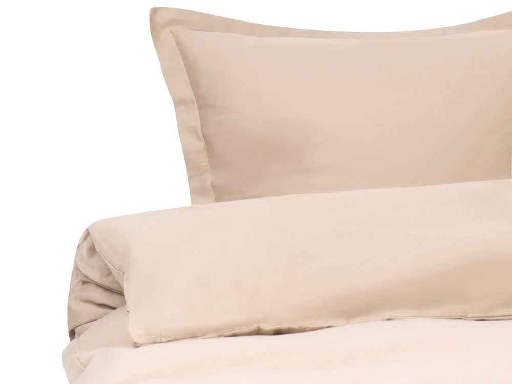 Duvet Cover Set PARKROSE 200 x 200 cm Sateen Cotton Beige