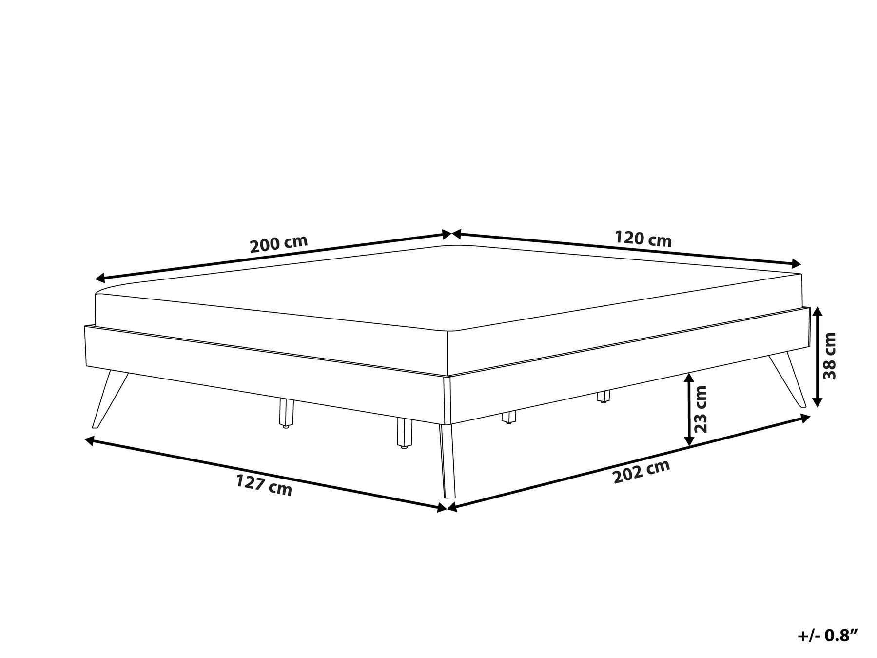 Krevet bez uzglavlja BERRIC 120 x 200 cm prirodni pepeo_1113857