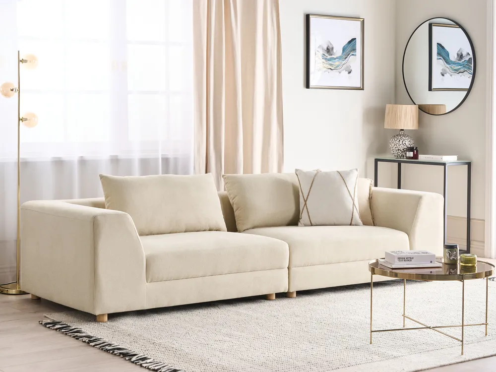 Sofa 3-Sitzer LERMON Stoff Beige
