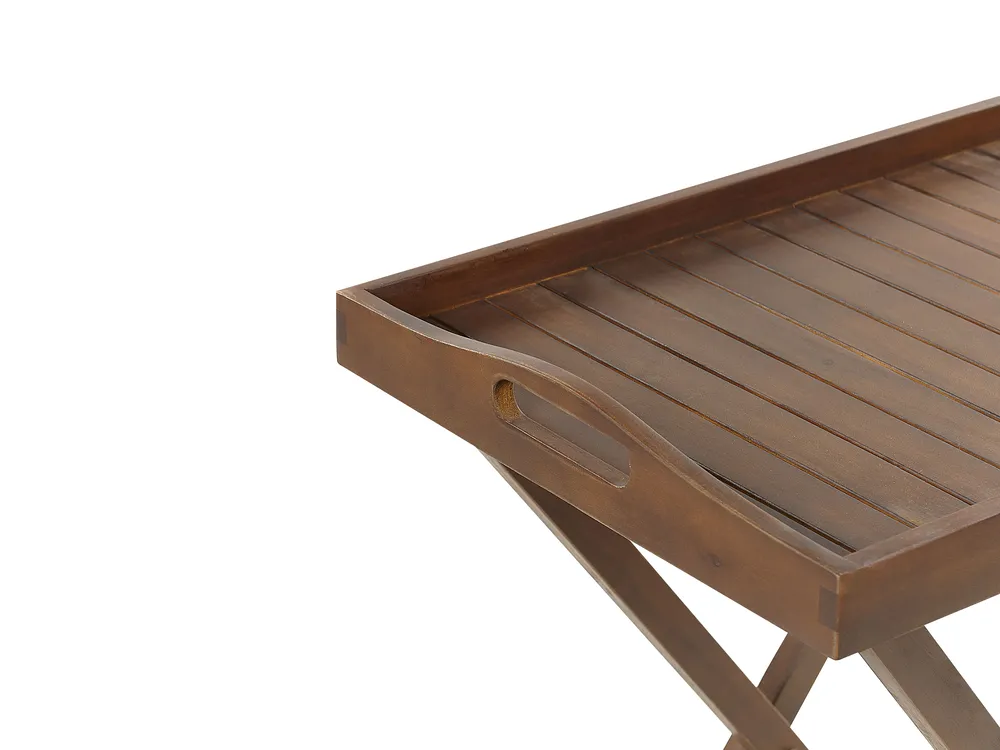 Outdoor Beistelltisch AMANTEA klappbar Akazienholz Dunkelbraun_871645