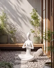 Garden Statue YOGHINA Woman White_1151810