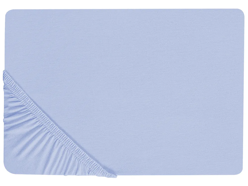 Spannbettlaken JANBU 140 x 200 cm Baumwolle Hellblau