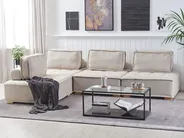 Modular Corner Sofa 4 Seater TIBRO Fabric Light Beige Right Hand_825658