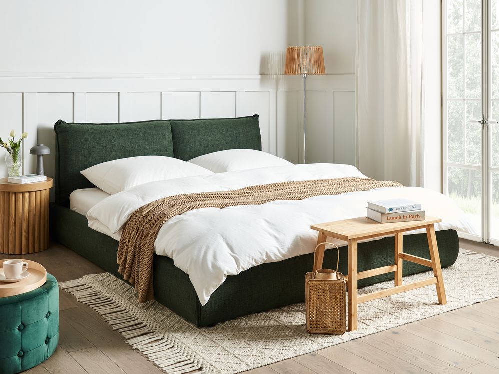 Wasserbett Stoff VINAY 180 x 200 cm Dunkelgrün