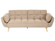 Sofa Bed 3 Seater ASBY Fabric Light Brown_1079490