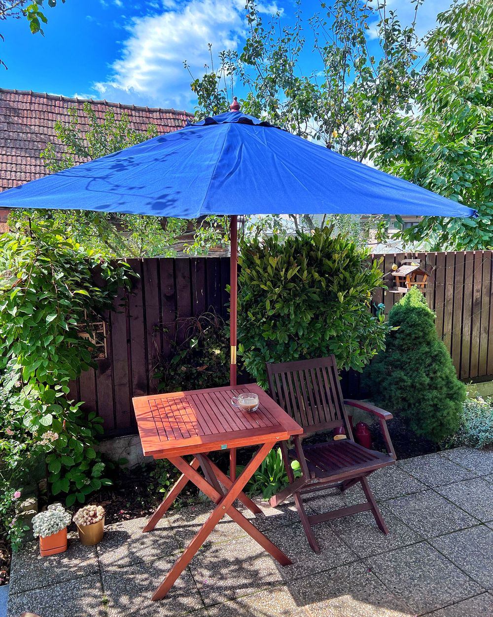 Parasol de jardin 270 cm TOSCANA Bleu marine
