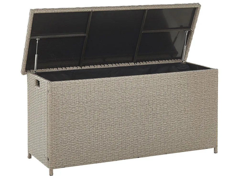 Aufbewahrungsbox MODENA 126 cm 46 cm Polyrattan Taupe