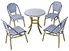 Gartenmöbel Set 4-Sitzer RIFREDDO Polyrattan Blau