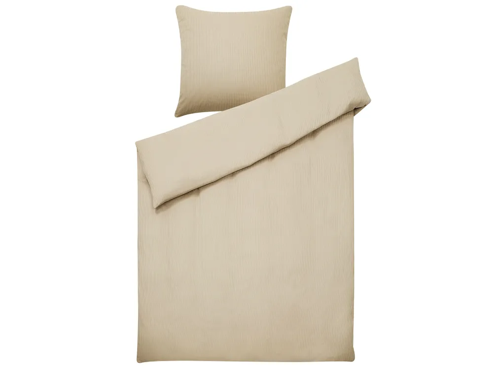 Ensemble de housses de couette AVONDALE 135 x 200 cm Satin de coton Beige_815142