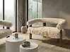 Sofa 2-Sitzer ILBRO Webpelz Cremeweiß / Dunkelbraun