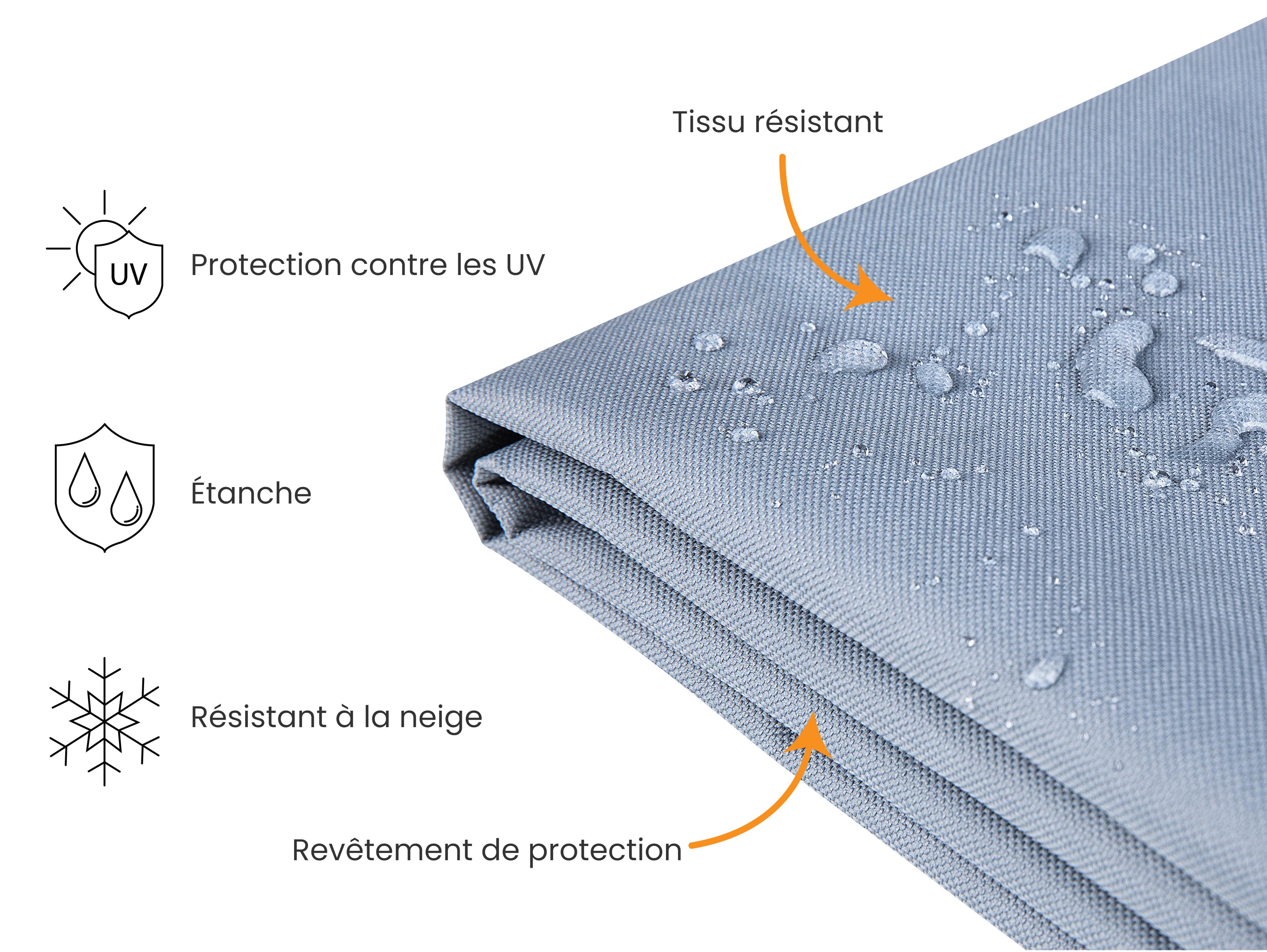 Bâche de protection CHUVA 160 cm 160 cm 90 cm Gris_929759