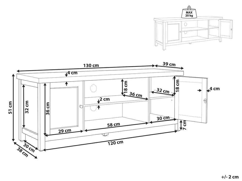 TV-Möbel HAMP Grau_826013