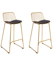 Set mit 2 Barstühlen PENSACOLA Metall Gold_907485