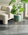 Blumentopf mit Beinen KALANDRA 29 cm Metall Dunkelgrün