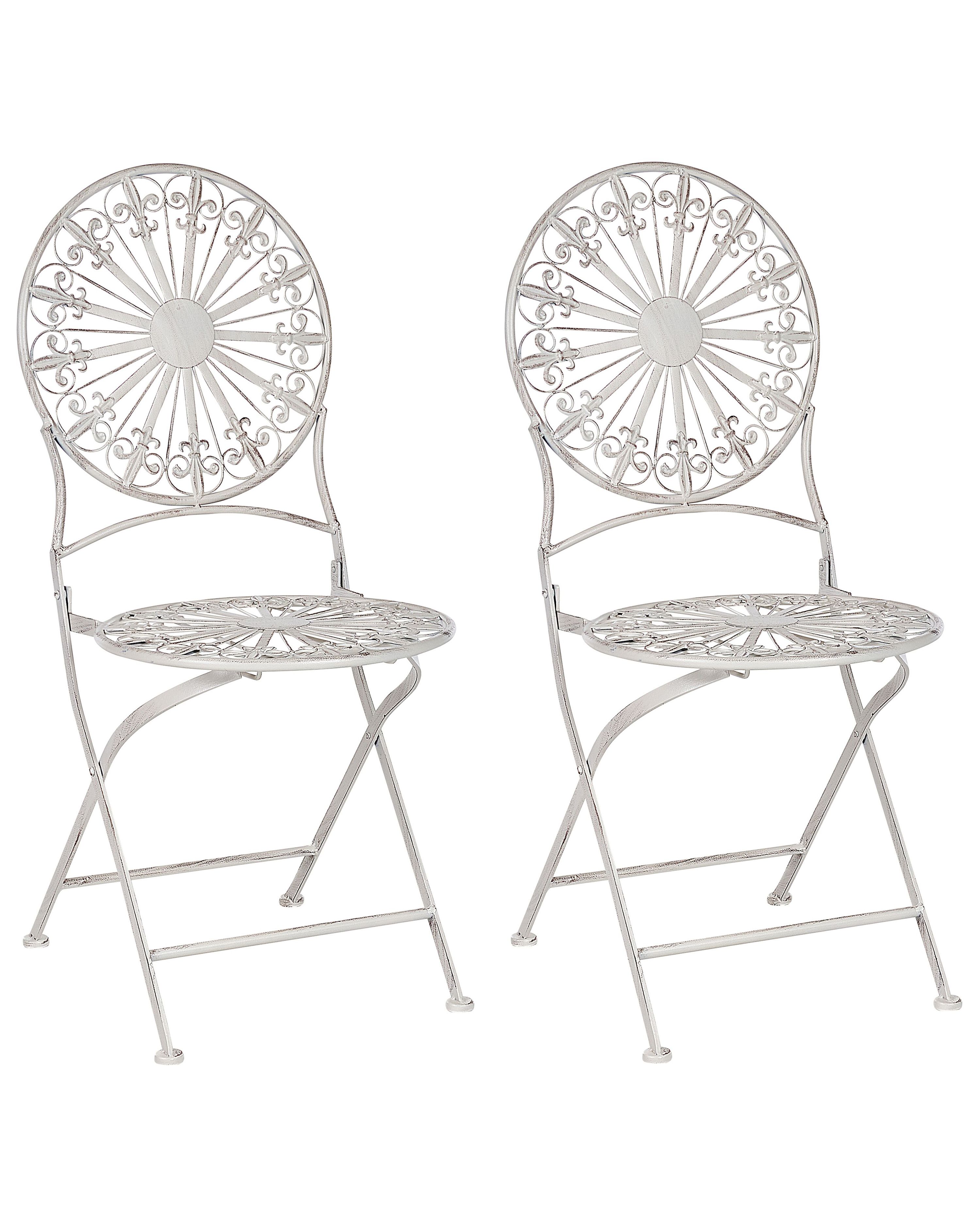 Gartenstuhl 2er Set SCAFA Metall Weiß