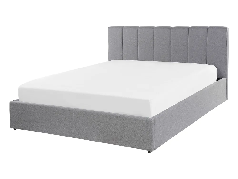 Ottoman Bed DREUX Fabric Light Grey 140 x 200 cm (EU Double)_793215