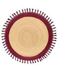 Rug MARTS Dark Red ø 140 cm Jute_958822
