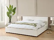 Bett mit Lattenrost Bouclé MIRANDE 180 x 200 cm Cremeweiß_1183978