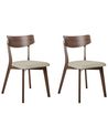 Set van 2 eetkamerstoelen HOLLY Hout Bruin/beige
