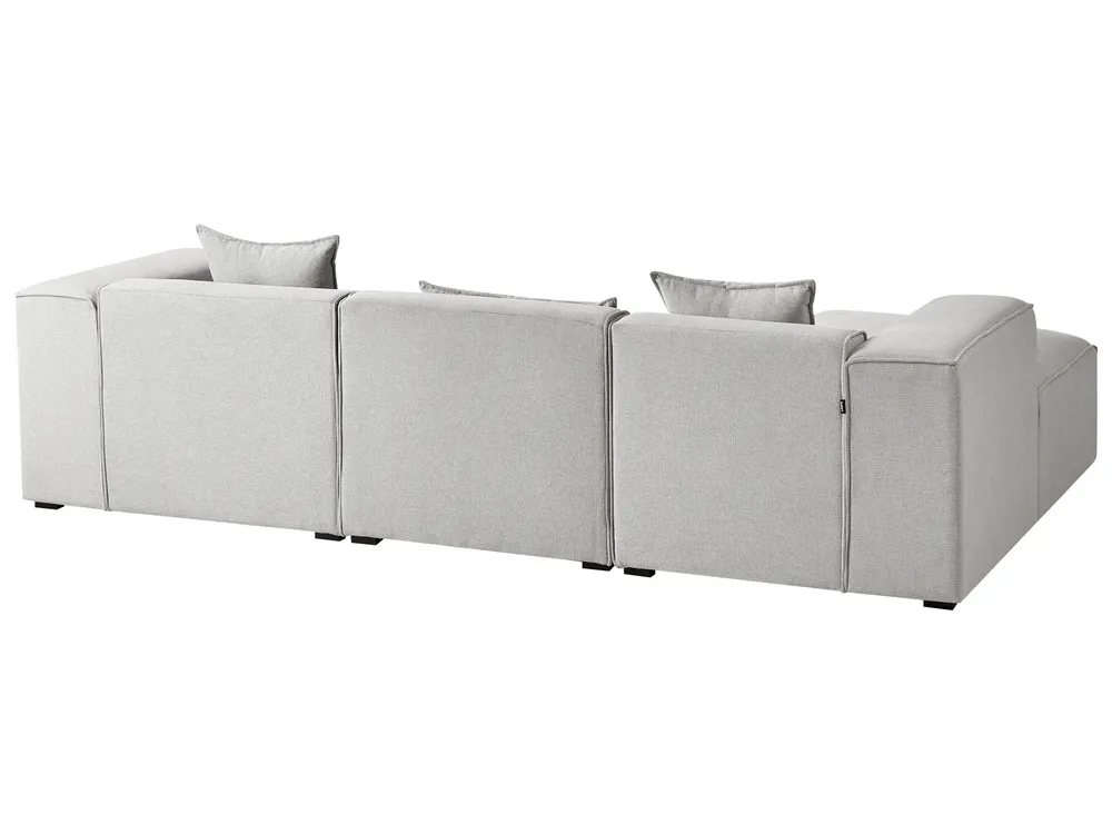 Ecksofa 3-Sitzer DOLVA Stoff Hellgrau rechtsseitig_987081