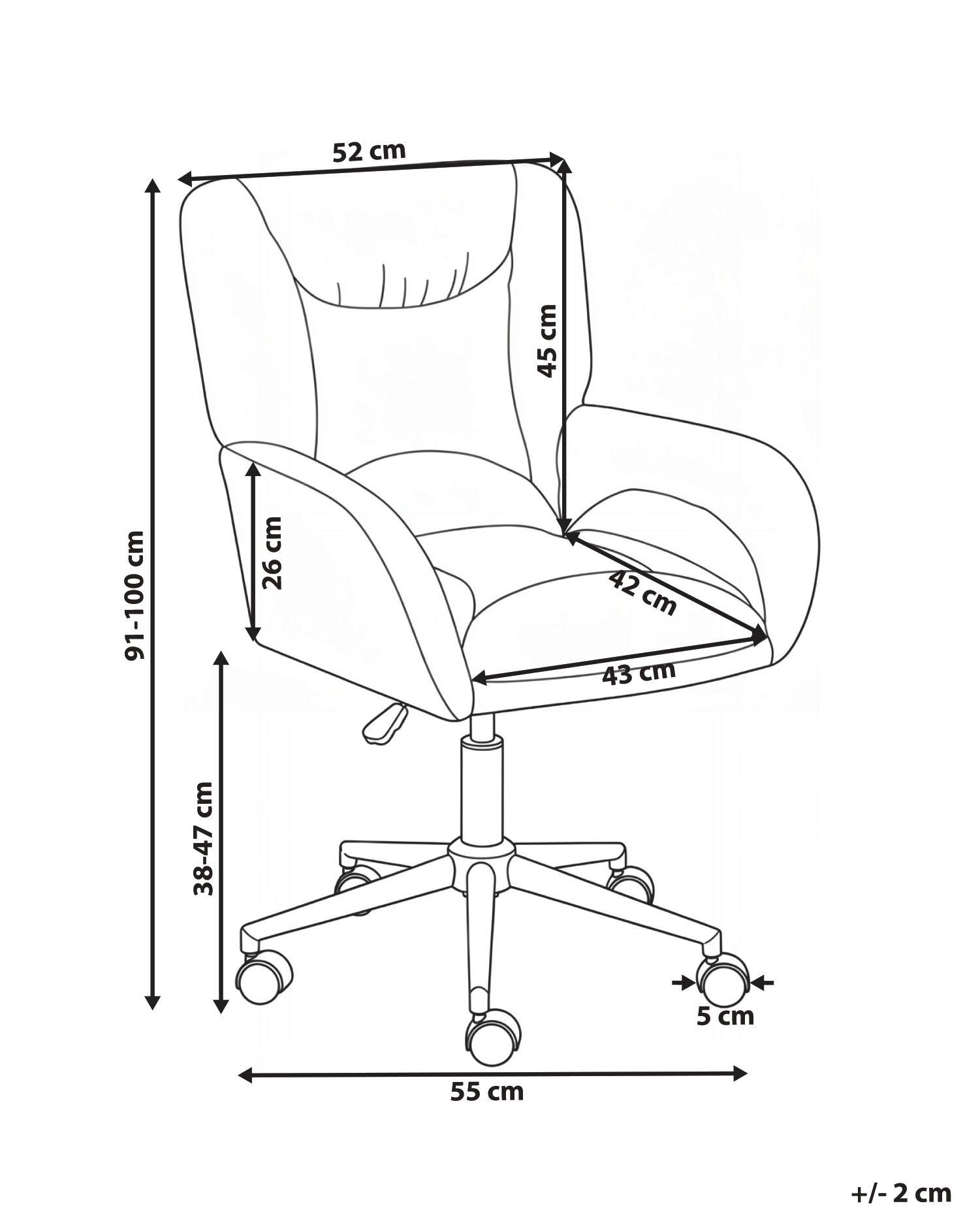 Desk Chair LYNBROOK Fabric Off-White_1143129