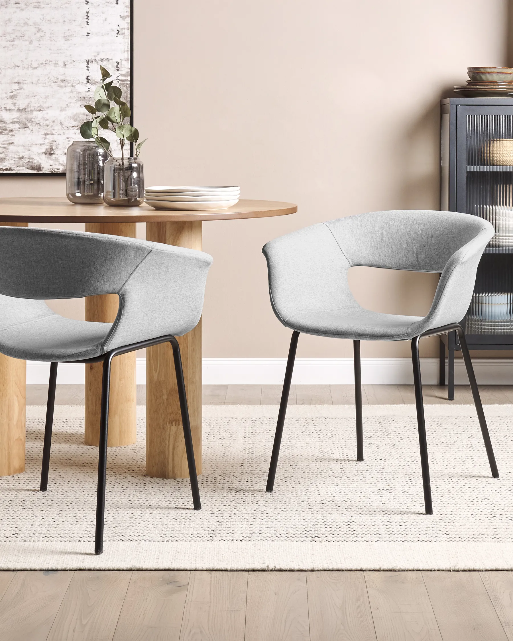 Set of 2 Dining Chairs ELMA Light Grey_1032199