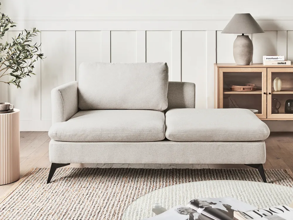 Linksseitige Chaiselongue SIEVOZ Stoff Hellbeige
