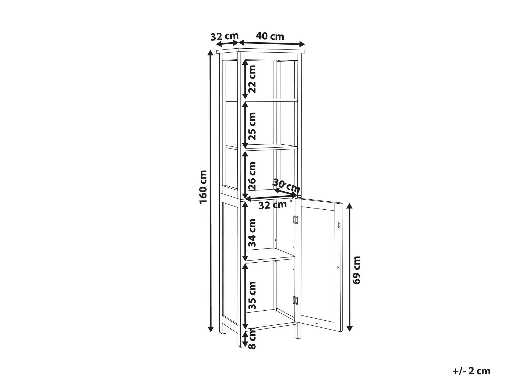 Badezimmerschrank FUTALEUFU 40 cm Weiß_1114958