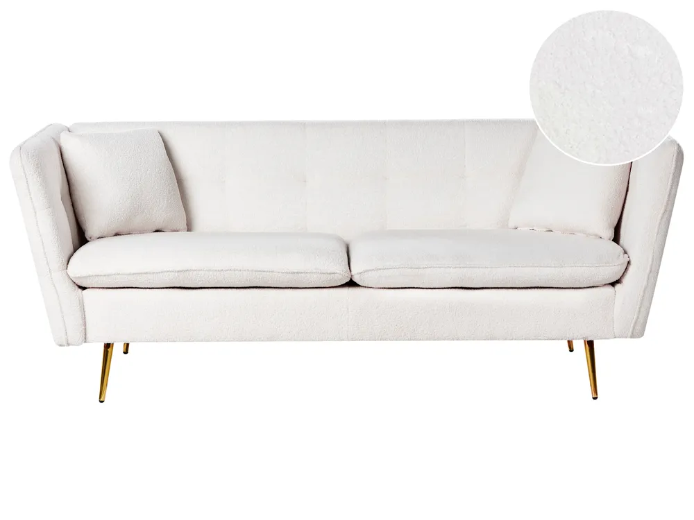 Sofa 3-Sitzer FREDERICA Bouclé Cremeweiß