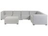 Garten Ecksofa mit Ottomane 7-Sitzer AREZZO modular Hellgrau linksseitig
