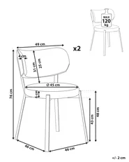 Esszimmerstuhl 2er Set BRONTE Stoff Beige_1005999