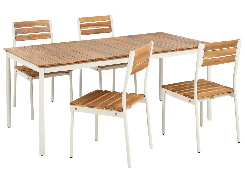 Gartenmöbel Set 4-Sitzer CORRICELLA Akazienholz Braun