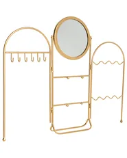 Jewellery Stand with Mirror PIROU Gold_997237