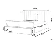 Bett mit Stauraumbank NOYERS Samtstoff Cremeweiß 140 x 200 cm_1036521