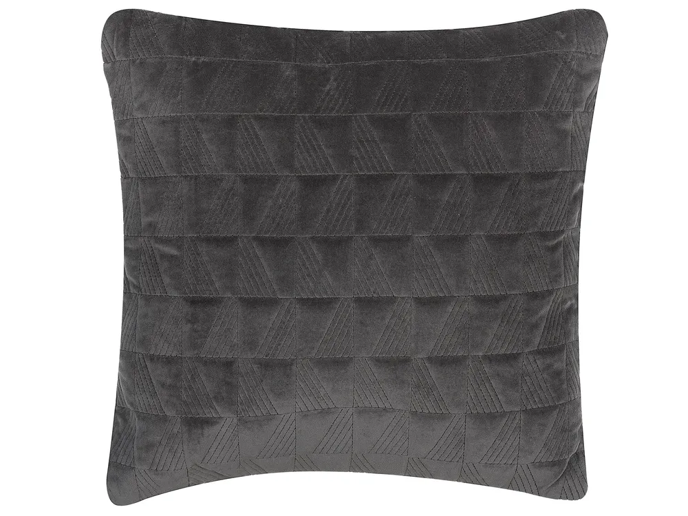 Set of 2 Decorative Cushions LALAM 45 x 45 cm Cotton Grey Geometric Pattern_824930