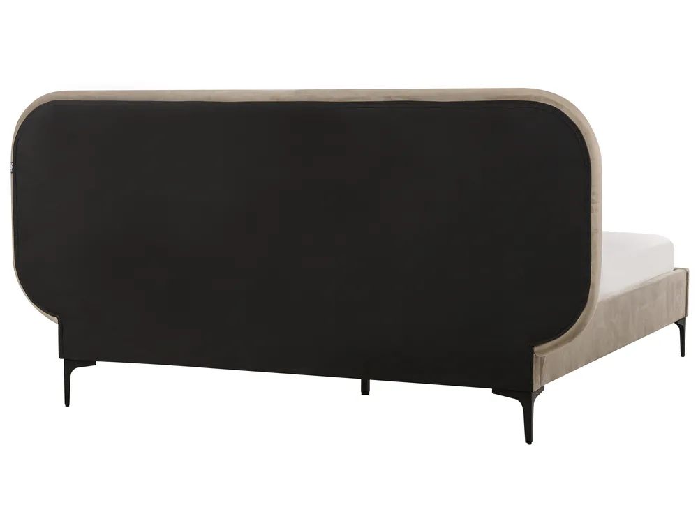 Bett mit Lattenrost Samtstoff SUZETTE 140 x 200 cm Beige_916052