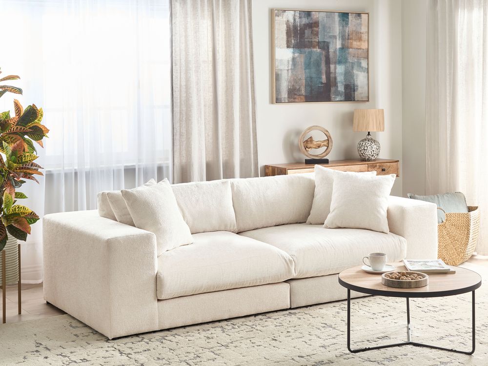 Sofa 3 Seater GLORVIKA II Fabric Off-White