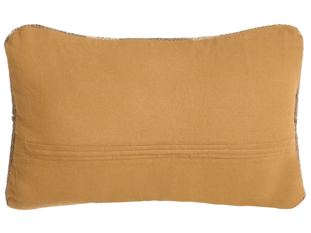 Dekokissen 2er Set GOPI 30 x 50 cm Jute Hellbraun Geometrisches Muster_1124917