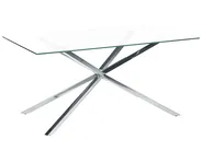 Esstisch CORA Silber 160 cm 90 cm Sicherheitsglas_875832