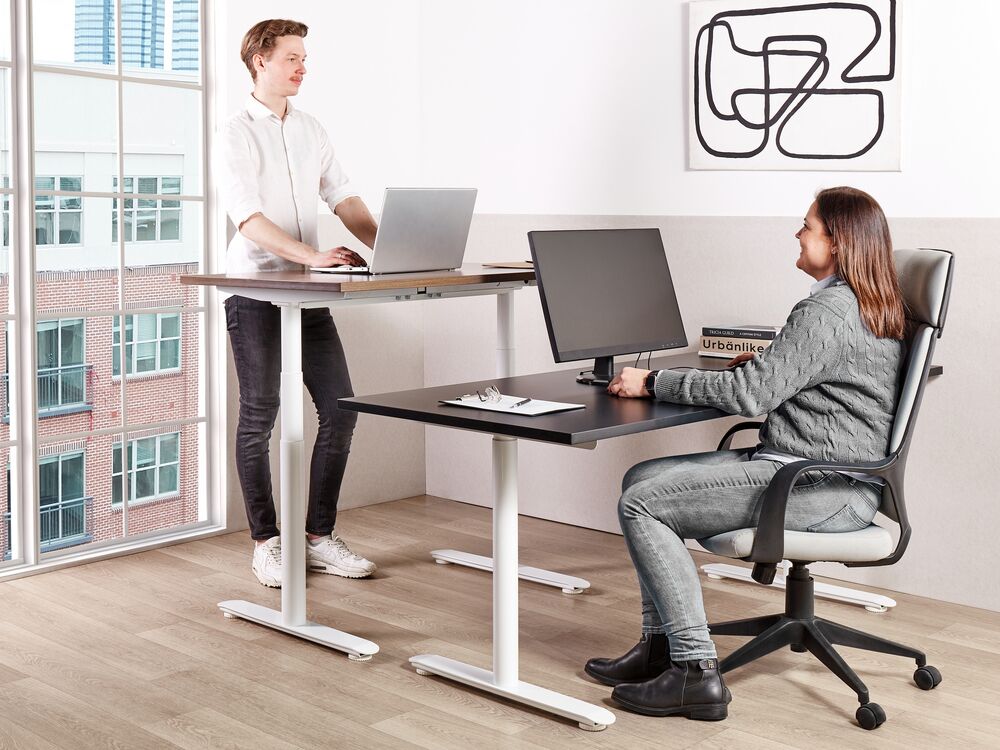 Electric Adjustable Standing Desk DESTINAS 160 cm x 72 cm Black/ White